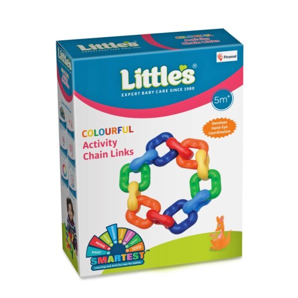 Little\'s Colourful Activity Chain Links | Educational Toys for Kids | Helps Develop Hand - Eye Coordination & Motor Skills | Multi-Color Toddler Activity Toys | Baby Toys