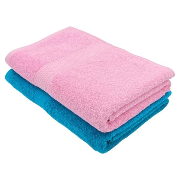 100% Indian Ultra Soft Cotton 450 GSM Towel for Bath | 140x70 cm | Large Bath Towel | Highly Absorbent | Quick Drying | Durable | Towel for Men, Women & Kids (Cool Aqua and Baby Pink)