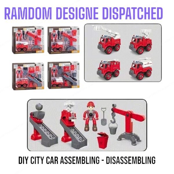 Fire Rescue Toy Set, DIY Assembly Kit with 6 Pieces, Educational STEM Toys for Kids 3-7 Years, Multicolour - Image 4