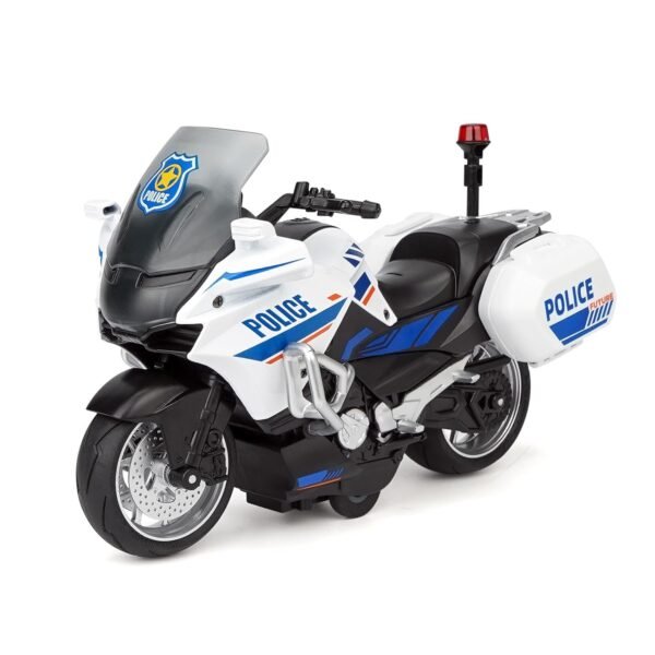 Police Motorcycle Toy - Pull Back Motorcycle Toys, Tiny Gift with Music Lighting, Latte Motorcycles Toy for Kids Boys Age 3-8 Year Old [New] (1.12 Spring Breeze 250 SR-White) - Image 5