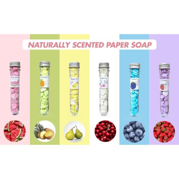 ZEPZY Paper Soap | Disposable Mini Soap Paper | Scented Soap Bath Flakes | Portable Flower Tube Petals | Tube Shape Bottle Paper Soap For Travelling | Paper Soap for Kids - Image 6