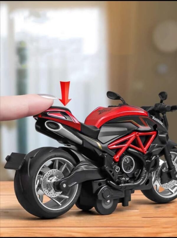 Police Motorcycle Toy - Pull Back Motorcycle Toys, Tiny Gift with Music Lighting, Latte Motorcycles Toy for Kids Boys Age 3-8 Year Old [Multicolor] (1.14 Bike-RED) - Image 5