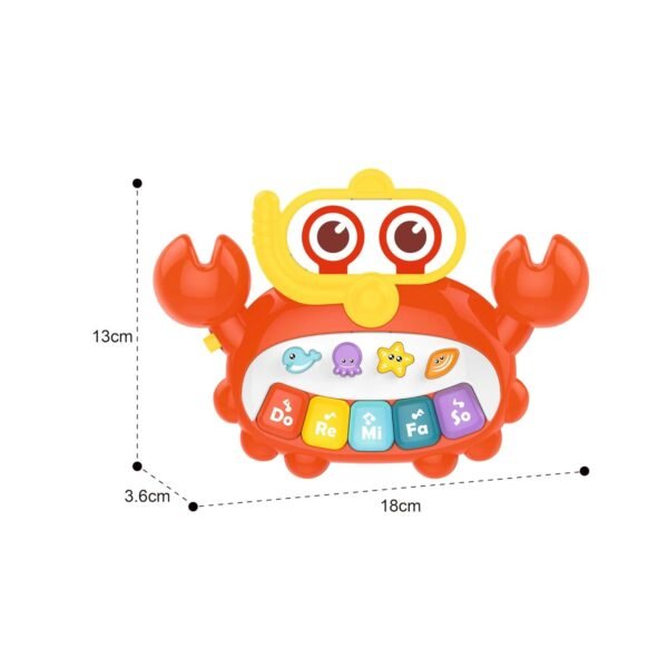 PUCHI Children\'s Musical Toy – Baby Piano with Lights & Sounds, Musical Crab Toy for Toddlers 18 Months+, Fun Educational Gift for Boys & Girls, 1-2 Years - Image 2