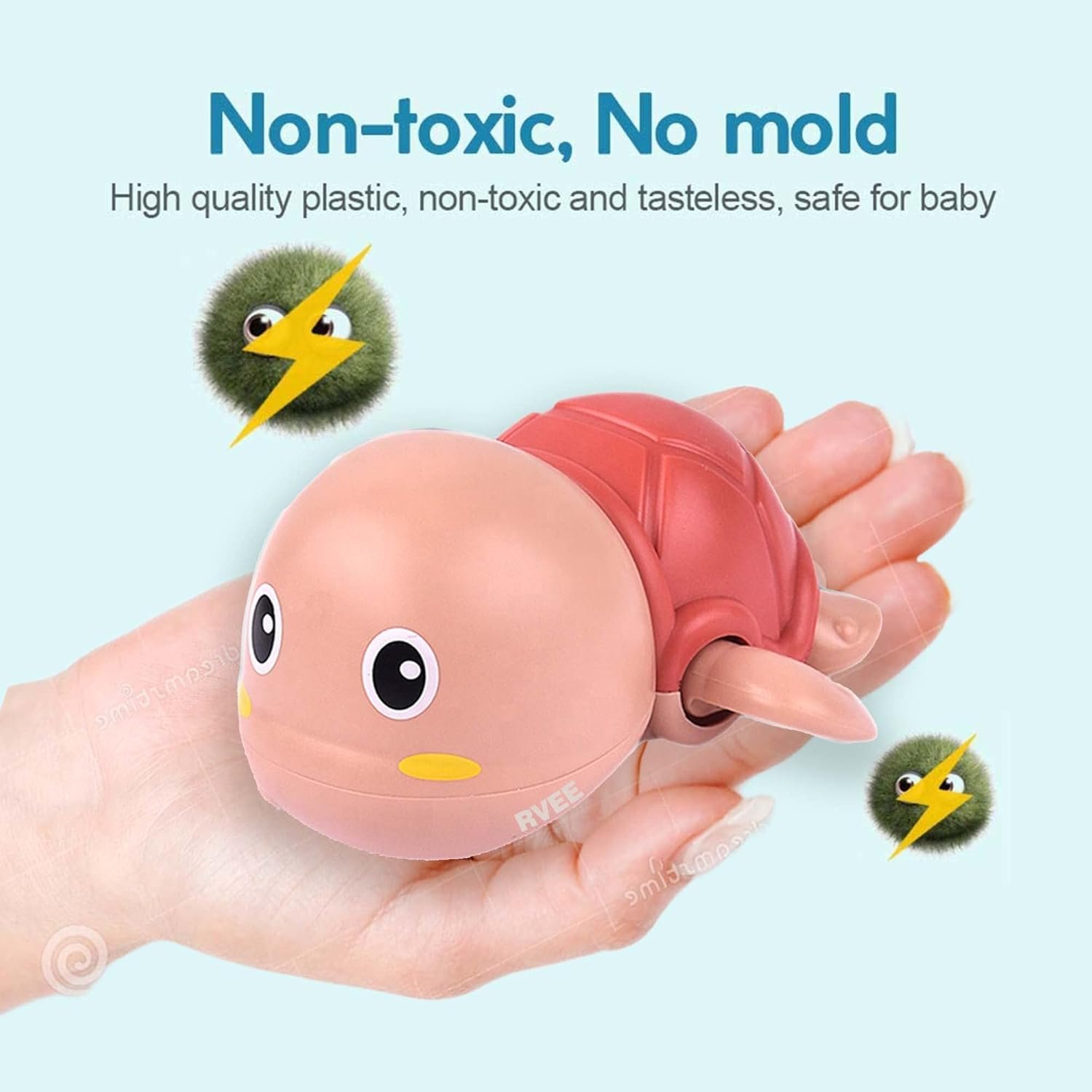 Cute Swimming Bath Toys for Toddlers 1-3, Floating Wind Up Toys for 1 2 3 4 5 Year Old Boy Girl, New Born Baby Bathtub Water Toys, Preschool Toddler Pool Toys. (Turtle & Duck) - Image 3