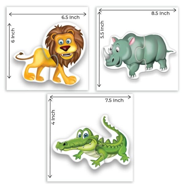 TOYKRAFTT Chunky Infant Floor Puzzle Toy, 2 Piece Puzzles for Kids Age of 2-3 Years, Educational Toys My First Jungle Animal Puzzles - Image 3