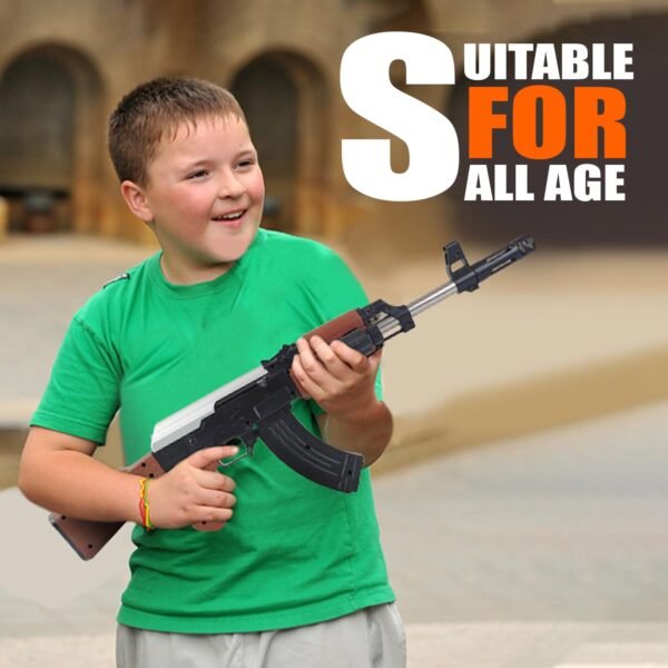 NHR AK47 Toy Gun with Laser Light with 500 Bullets 24-inch Long Shooting Gun for Kids 8+ Years - Image 3