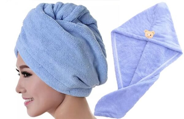Microfiber Hair Wrap Super Absorbent Ultra Soft Turban Hair-Drying Quick Bath Shower Caps Magic Bathrobe Hair Warp Salon Head Towel for Women and Girls (Purple) - Image 3