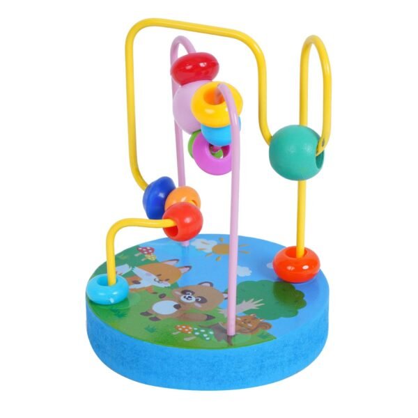 Wooden Bead Maze Colorful Roller Coaster Toy for Kids 2-5 Years - Indoor Games for 3+ Year Old Boys