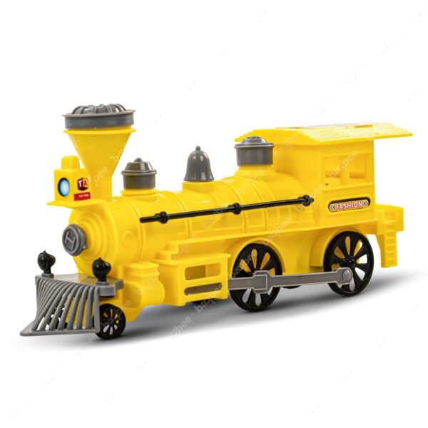 BAYBEE Steam Engine Train Toys for Kids Engine Toy for Kids Train Toy Vehicle Playset for Kids, Birthday Gift for Kids | Pull and Go Train with Light for Kids 2+Years Boy Girl (Yellow)