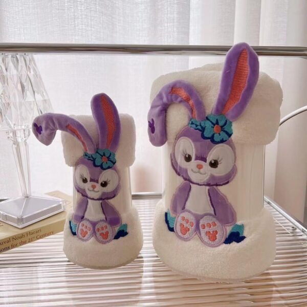 Super Soft Rabbit Bath Towel with Hand/face Towel for Women/Girls & Kids | A Gift for Baby Shower | Set of 2 (144x75cm) + (74x34cm) | Purple - Image 6