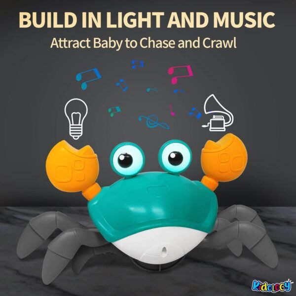 Kidology Crawling Crab Baby Musical Kids Toy with Led Lights & Rechargeable Battery|Interactive Early Learning and Entertainment Toys for Kids Toddlers & Infants,Multicolor - Image 4
