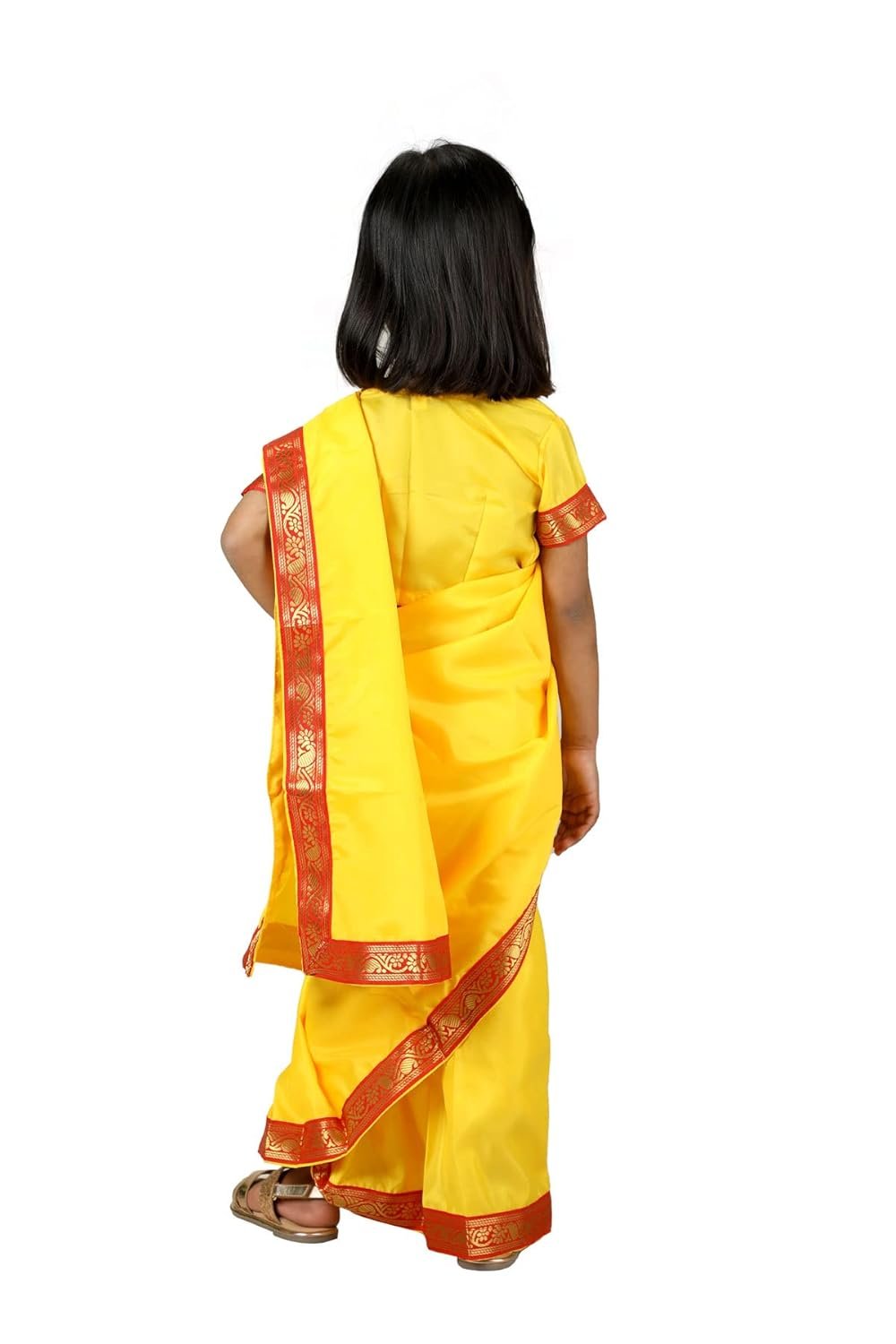 BookMyCostume Devaki Yellow Saari Janmashtami Girls Fancy Dress Costume 6-7 years - Image 5