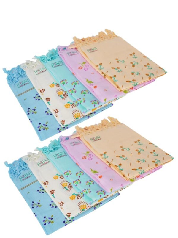 RAMRAJ COTTON Kids Cool Touch Napkin Print Colour (Pack of 10)