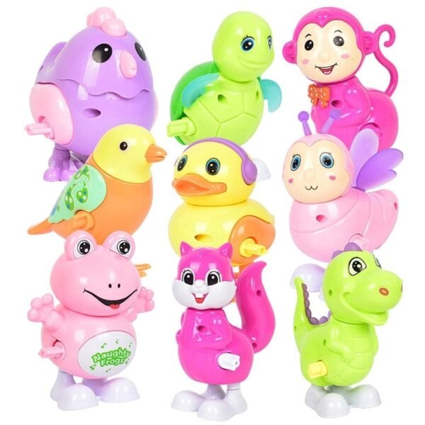Toyshine Pack of 3 Press and Go/Wind Up Key Operated Animal Shape Moving Educational Sensory Gliding Toys for Toddlers 1-3yrs, Model B