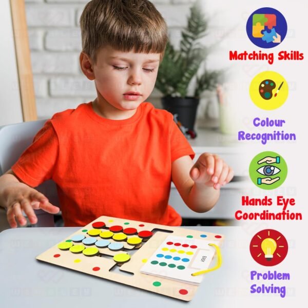 Wembley Kids Montessori Puzzle Game Learning Toy for Kids Age 3-8 Years Color and Pattern Matching Logic Brain Game Preschool Educational Activity Travel Toys for 4,5,6,7,8 Birthday Gift for Boy Girl - Image 4