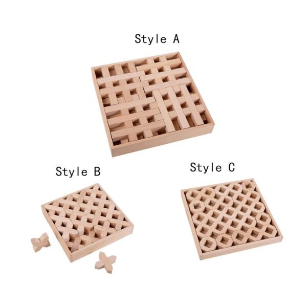 Lyla Wooden Building Blocks Puzzle Toys for Birthday Gift Boys Girls 4-8 Year Old Style A - Image 6