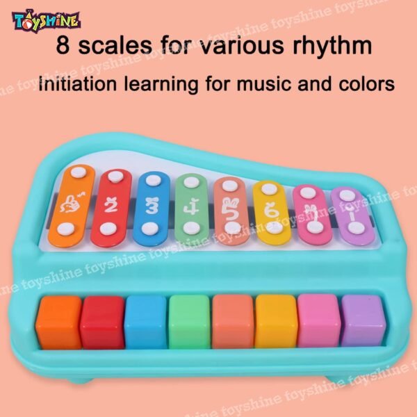 Toyshine 2 in 1 Multicolored Key Keyboard Xylophone Piano, Preschool Kids Educational Knock Playing Musical Learning Instruments Toy for Baby Kids Girls Boys - Image 4