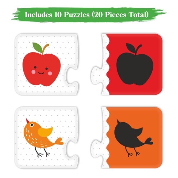 Webby Shadow Match 2 Pieces Learning Pack Jigsaw Puzzle, Montessori Early Educational Pre School Puzzle Toys for 3+ Years Kid - Image 3