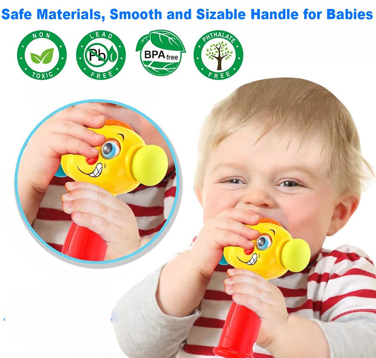 HOLA Baby Toy from 1 Year Music Hammer Game with Rattle, Educational Games Birthday Gift Children\'s Toy from 1 Year Boy Girl with Light and Sound - Image 6