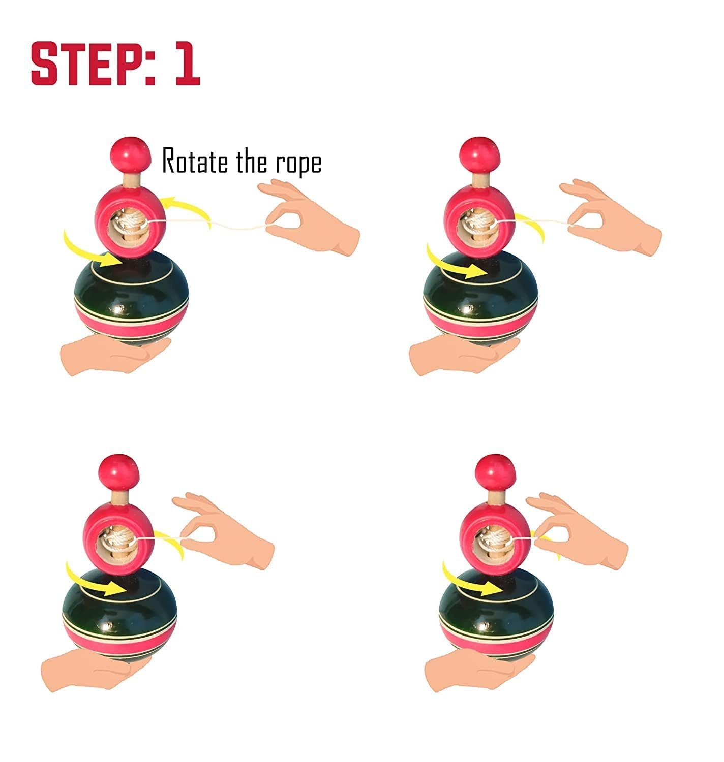 Channapatna Toys Wooden Bird Whistle Toy & Spinning Tops for Kids (1 Year+) - Set of 4 pcs - Image 2