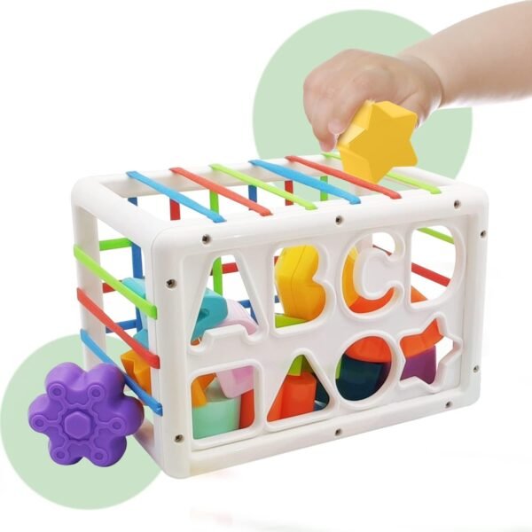 Brand Conquer 6 in 1 Learning Cube Educational & Learning Activity Toy Including Blocks, Clock, Alphabets-Tree,Transportation Vehicles,Music Keyboard & Mirror for Kid (Small 6 in 1 Cube), Multicolored - Image 5