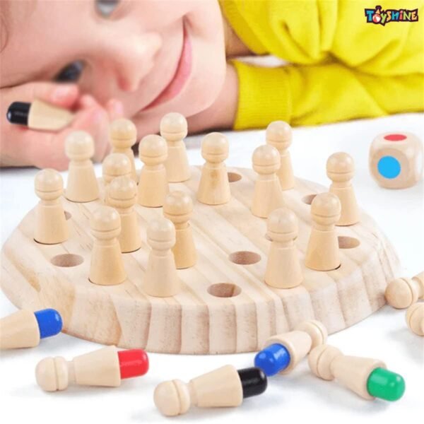 RENESMEE Wooden Memory Match Stick Chess Game Puzzle Toy, Preschool Learning Educational | Fun & Interactive Puzzle Toy Gift for 1 2 3 Year-Old Toddler Baby Kids (Multicolor) - Image 2