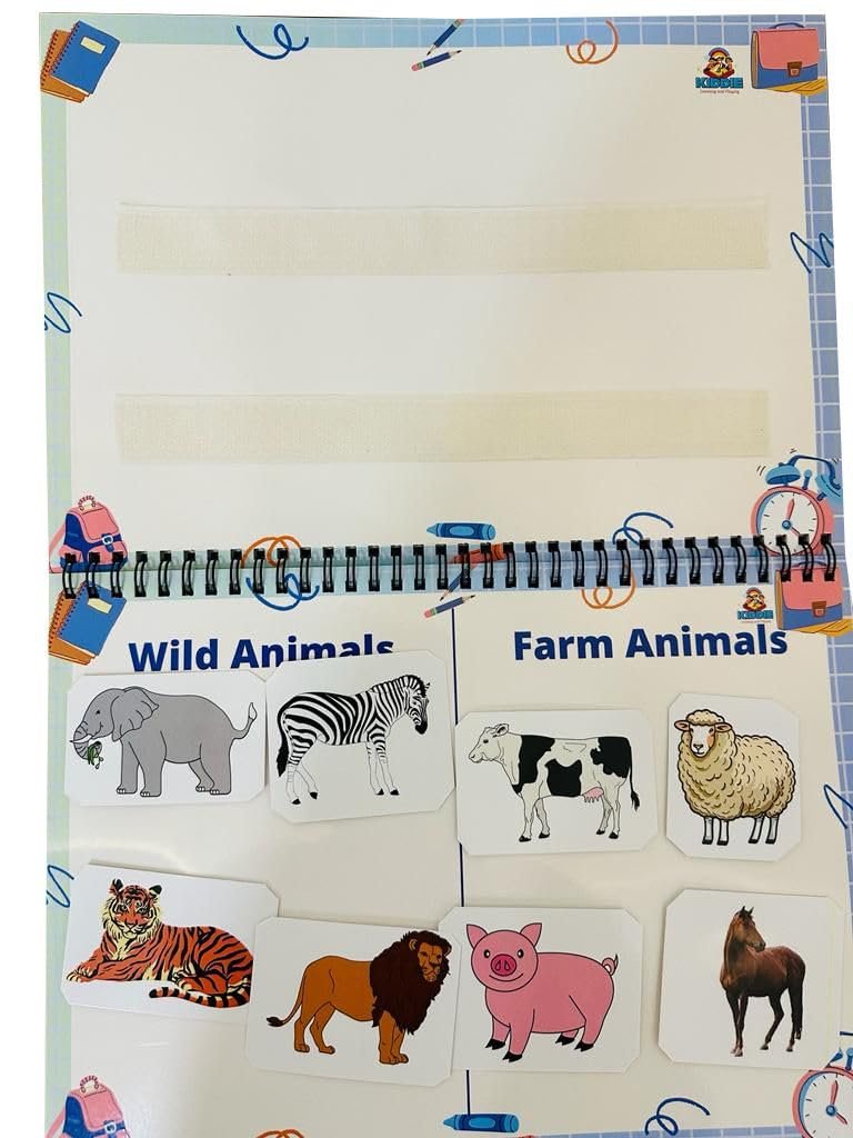 Kiddie - Preschool Busy Binder Toddler Learning Toy | Educational Activity, Velcro Reusable Sticker Book | Logical Activity Binders | Activity Binders for Kids Aged - 2-6 Years - Image 3