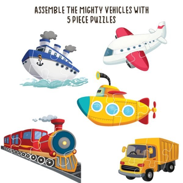 Transport Puzzle Box for Kids - 60 Piece Transport Jigsaw & Toddler Puzzles with 1 Board Book-Educational Toy for Cognitive Development | Return & Birthday Gifts by Majestic Book Club - Image 5