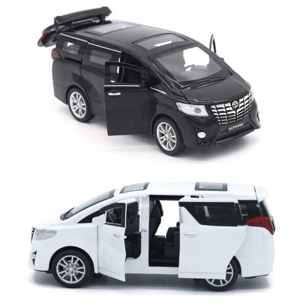 Alloy Metal Pull Back Die-cast Car 1:32 Alphard Diecast Metal Pullback Toy car with 6 Openable Doors & Light, Music Boys Gifts Toys for Kids(Black)