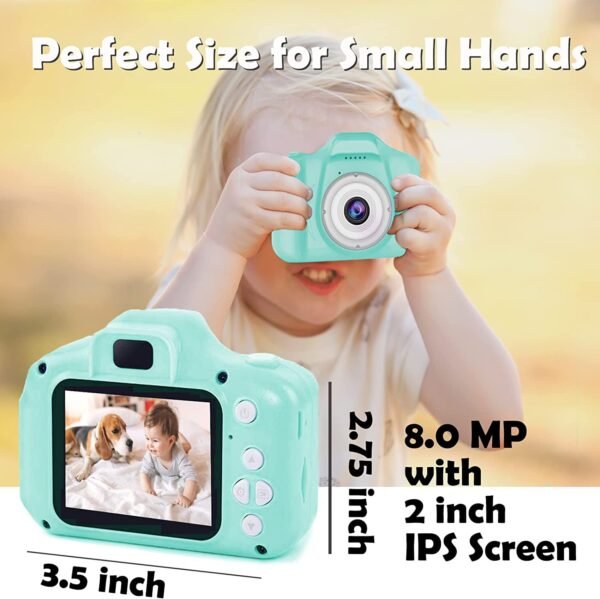 CADDLE & TOES Kids Camera, Christmas Birthday Festival Gifts for Girls or Boys Aged 3-12 Years Old, Kids Digital Camera for Kids with Video, HD Digital Camera Toys for Kids (Camy Green) - Image 4