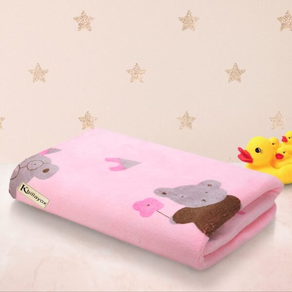 Microfiber Medium Size Bath Towel - 400 GSM/Extra Soft and Super Absorbent Bath Towels for Women\'s, Kids and Newborn Babies - Set of 1 (120x60 CM) - Pink - Image 5