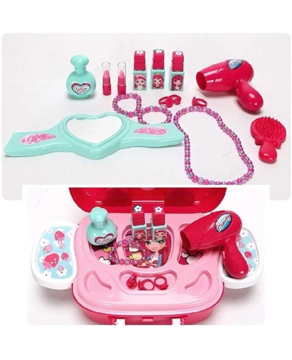 Vikas Gift Gallery Makeup Set for Girls | Lightweight Portable Plastic Suitcase Kit | Ideal for 3+ Years Kids | Non-Toxic | Kid-Friendly - Image 3