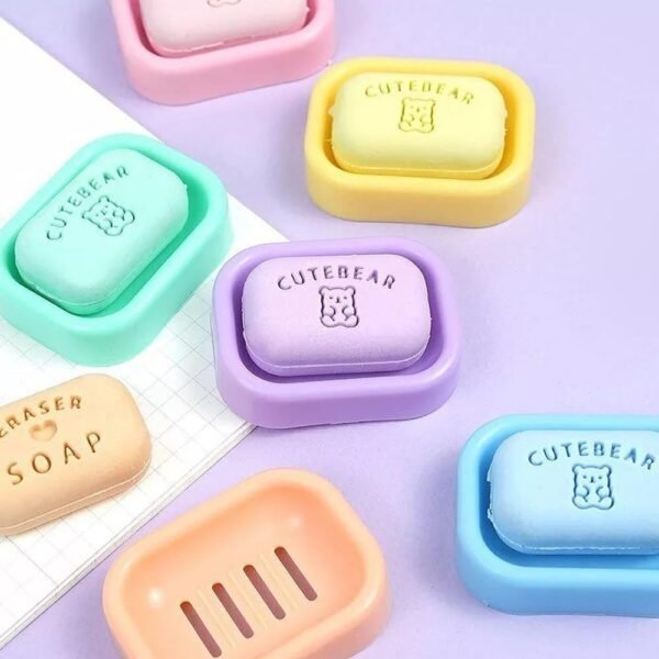 Nehuu Creation Mini Soap Eraser Rubber for Kids Girls Boys Childern- Birthday Return Gift, Pack of 2 Classroom Rewards | Non Dust Eraser | Birthday Return Gift | School College Stationery Suppliers - Image 2