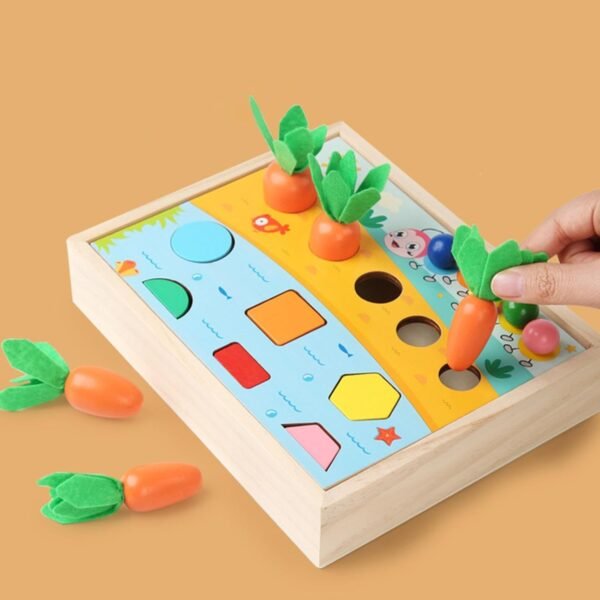 Toy Wooden Shape Color Sorting Toy Shape Sorter Puzzle Toy for Children Toddlers - Image 2