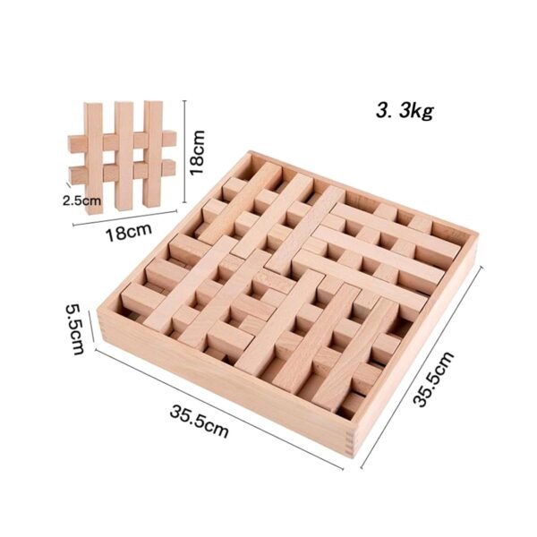 Lyla Wooden Building Blocks Puzzle Toys for Birthday Gift Boys Girls 4-8 Year Old Style A - Image 3