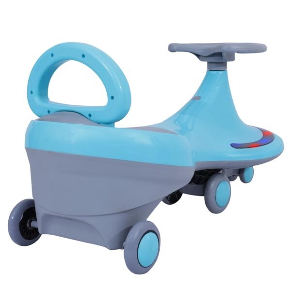 KURB Twister Swing Car for Kids 1-5 Years| Magic Car with Light & Music | Twister Car with Back Support | Swing Car with PU Wheels | Comfortable & Durable Seat (Blue) - Image 2