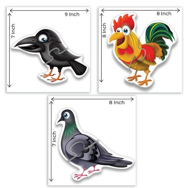 TOYKRAFTT Chunky Infant Floor Puzzle Toy, 2 Piece Puzzles for Kids Age of 2-3 Years, Animal Puzzles for Boys Girls, Educational Toys My First Birds Puzzle - Image 3