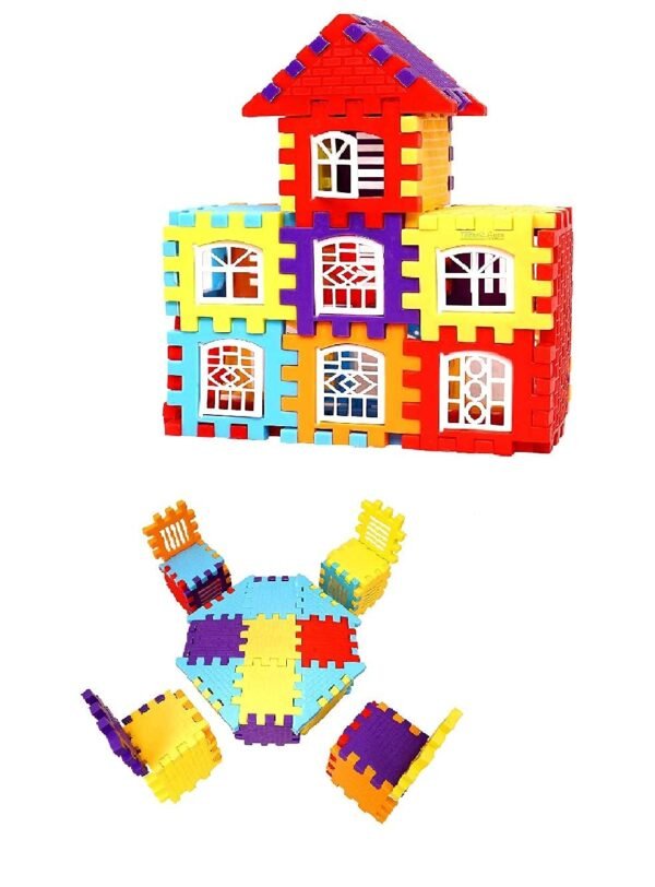 House Building Blocks Game Set for 3-8 Years Old Kids Boys & Girls,Multicolor,72 Piece (72 pieces) - Image 6