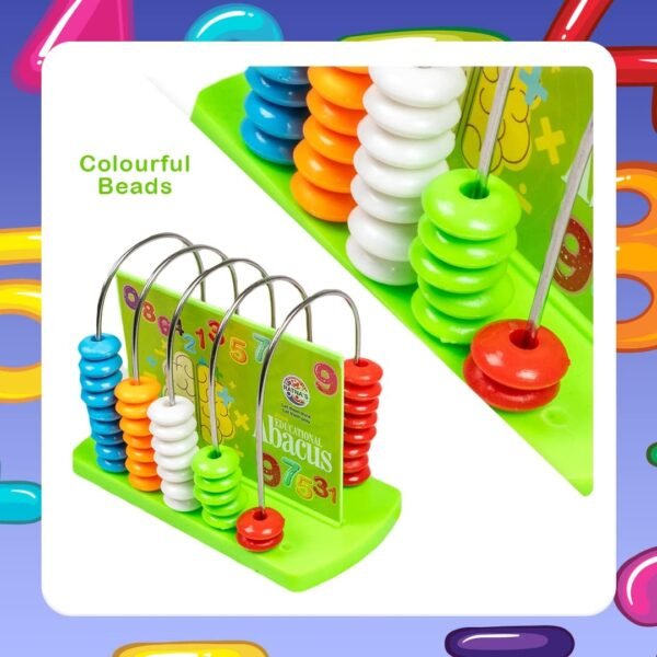 Educational Abacus 5 Rods for Kids Early Math Skills for Kids to Learn to Count, Add & Subtract with Colourful Beads - Mathematics Tool kit -Abacus Toys for Kids (Abacus 5 Rods) - Image 4