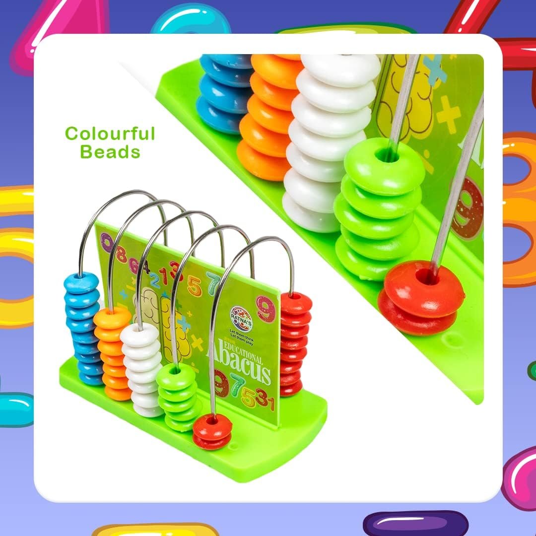 Educational Abacus 5 Rods for Kids Early Math Skills for Kids to Learn to Count, Add & Subtract with Colourful Beads - Mathematics Tool kit -Abacus Toys for Kids (Abacus 5 Rods) - Image 4