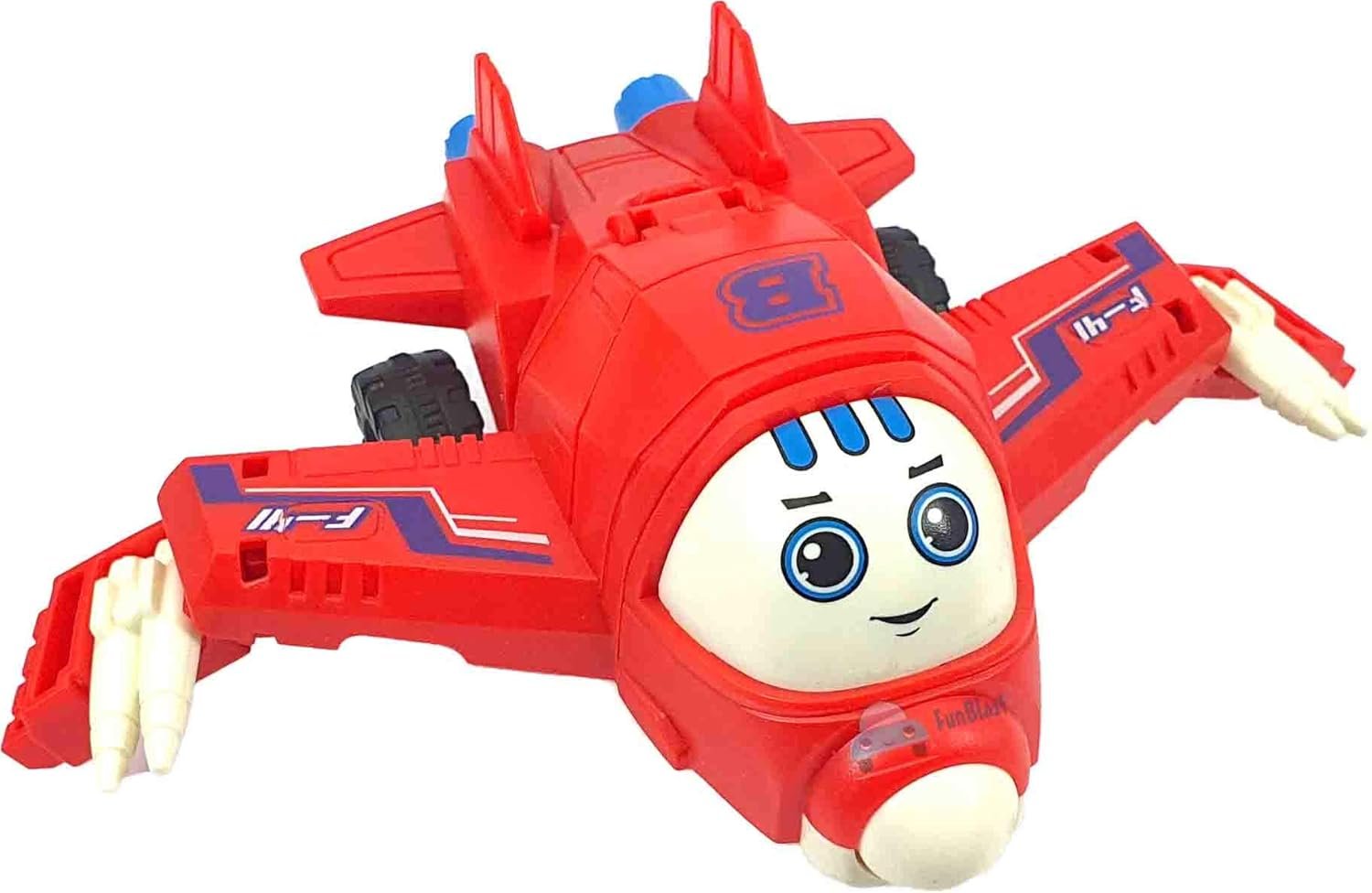 FunBlast Aeroplane to Robot Toy for Kids, Friction Power Toy - Pull Back Toy Vehicle for 3+ Year Old Boys – Multicolor - 1 Unit