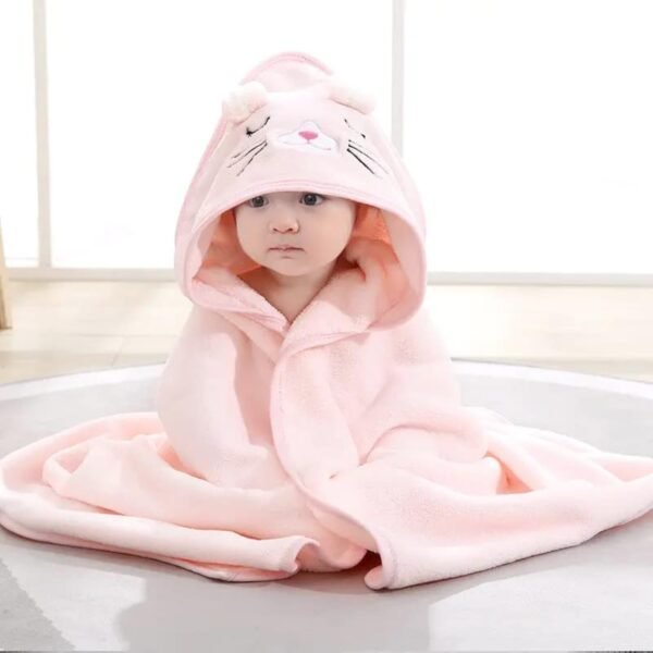 Hooded Baby Towel-Premium Soft Baby Bath Towel for Bathtub for Newborn,Infant-Ultra Absorbent,Natural Baby Stuff Towel for Boys and Girls(Elephant,Bear)(Kitty)|Polyester Blend,300 TC