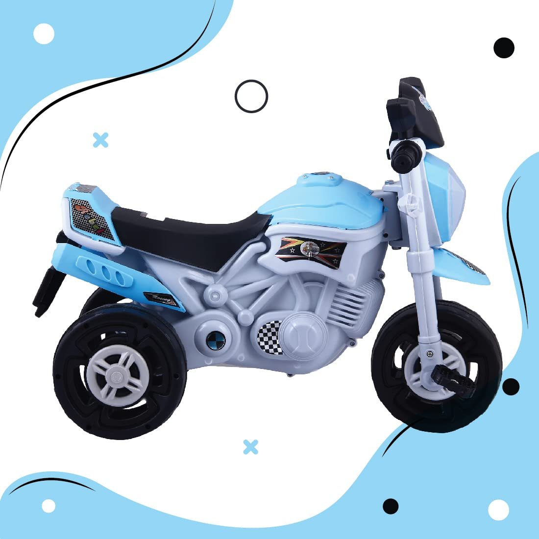 KURB Rebel TRIKES for Kids| Tricycle for Toddlers 1-5 Years | Boys & Girls | Smart Plug N Play | Bullet Tricycle with Light & Music| Capacity Up to 30Kgs Wheels - Blue - Image 5