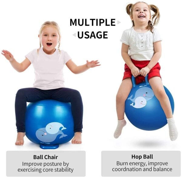 YAGVIZ Kids Jumping Hopping | Rubber Hop Ball for Kids Ages 3-6 Year | Inflatable Sit and Bounce Rubber Hop Ball for Kids(65cm) - Image 4