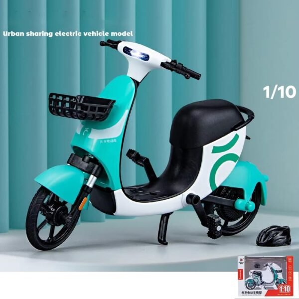 Police Motorcycle Toy - Pull Back Motorcycle Toys, Tiny Gift with Music Lighting, Latte Motorcycles Toy for Kids Boys Age 3-8 Year Old [New] (1/10 Urban Sharing Electric Bicycle-Green) - Image 5