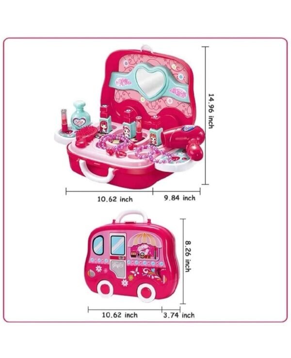 Vikas Gift Gallery Makeup Set for Girls | Lightweight Portable Plastic Suitcase Kit | Ideal for 3+ Years Kids | Non-Toxic | Kid-Friendly - Image 2