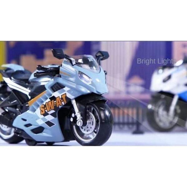 Pull Back Motorcycle Toys, Tiny Gift with Music Lighting, Latte Motorcycles Toy for Kids Boys Age 3-8 Year Old-Pack of 1-Sports Motorcycle Bike - Image 2
