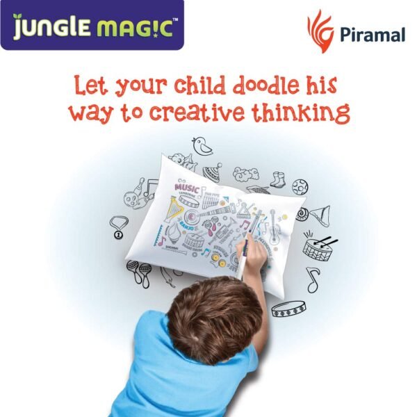 Jungle Magic Doodle Artz Seasons, White, Cotton - Image 2