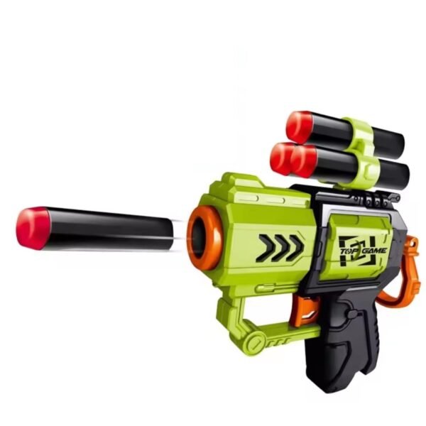 FunBlast Gun Toy – High Speed Manual Soft Bullet Gun with 4 Foam Bullets, Toy Gun Pistol for Kids, Long Range Shooting Darts Gun Toy for Kids, Boys, Children