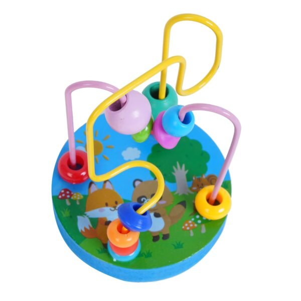 Wooden Bead Maze Colorful Roller Coaster Toy for Kids 2-5 Years - Indoor Games for 3+ Year Old Boys - Image 3